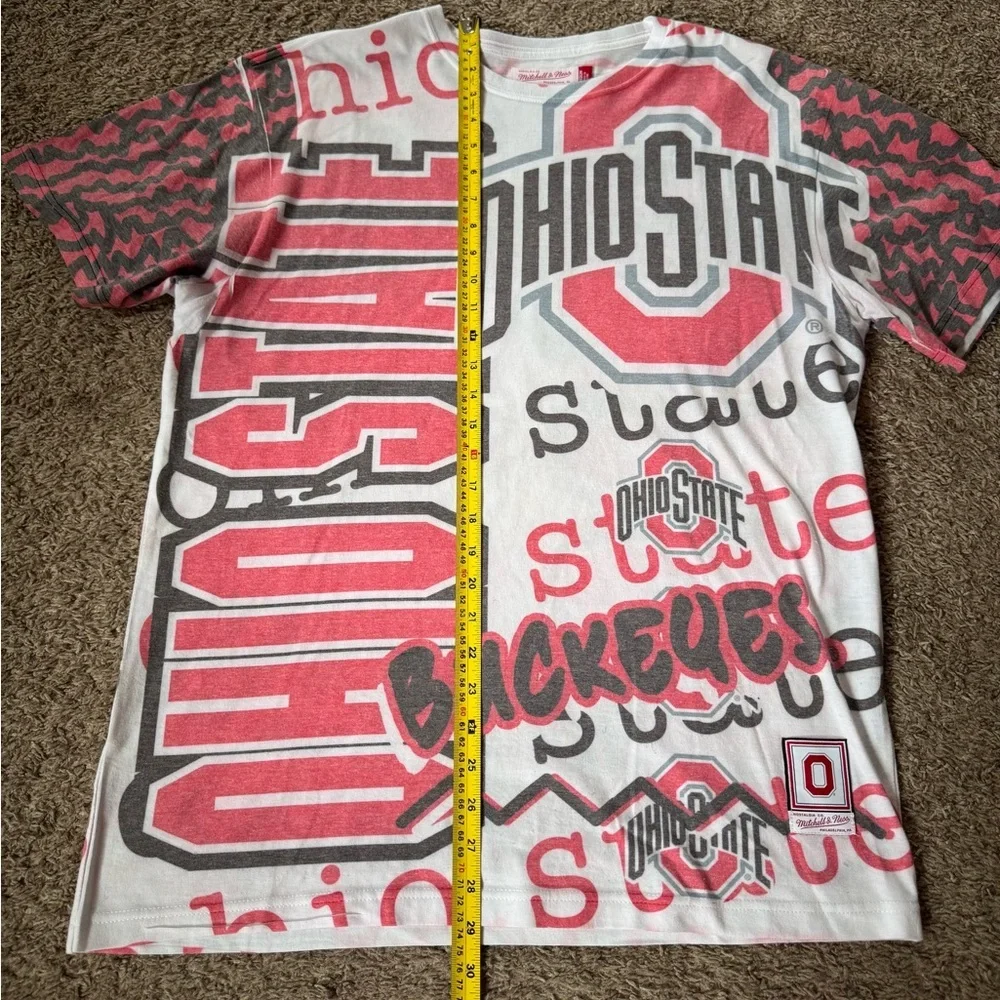 Ohio State Buckeyes Mitchell & Ness Vintage Look T Shirt Men Size Medium EUC - Picture 2 of 6